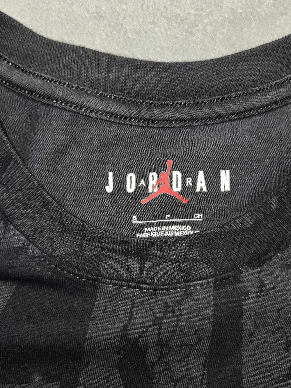 Jordan Black Graphic Short Sleeve Tee with Subtle Red Jumpman
